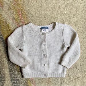 Jacadi - White Cotton Sweater EUC 12m